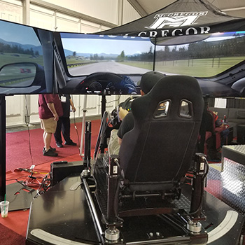 The McGREGOR Racing Simulator in action at The SEMA Show 2017